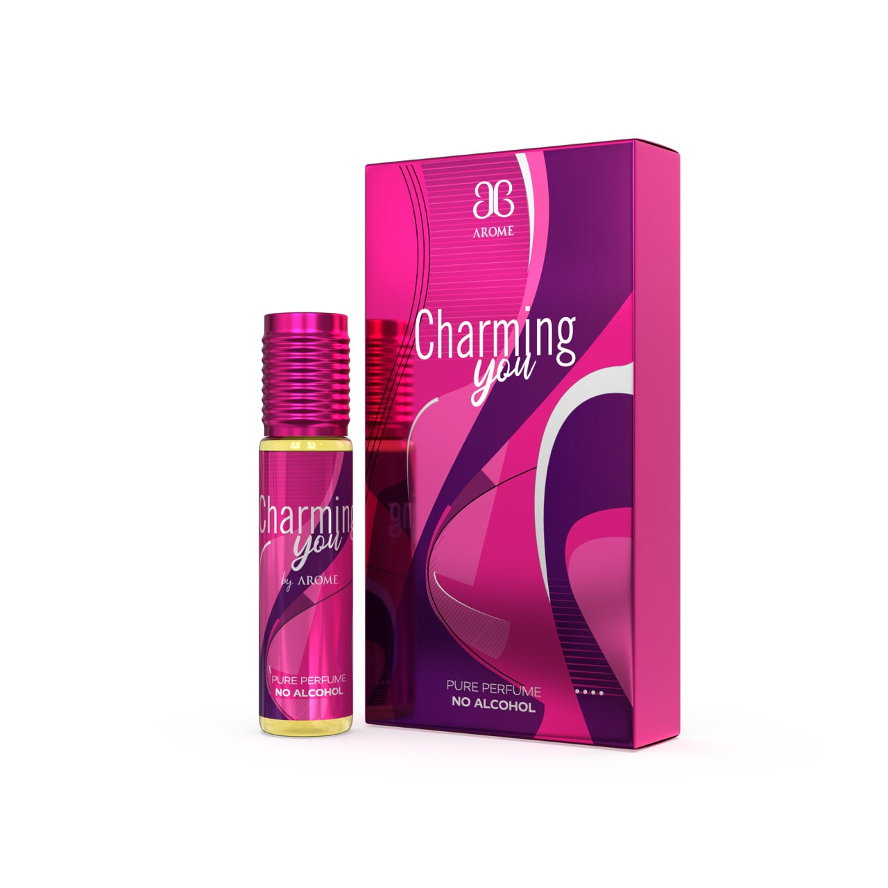 Perfume bottle and packaging of 'Charming You' on a white background