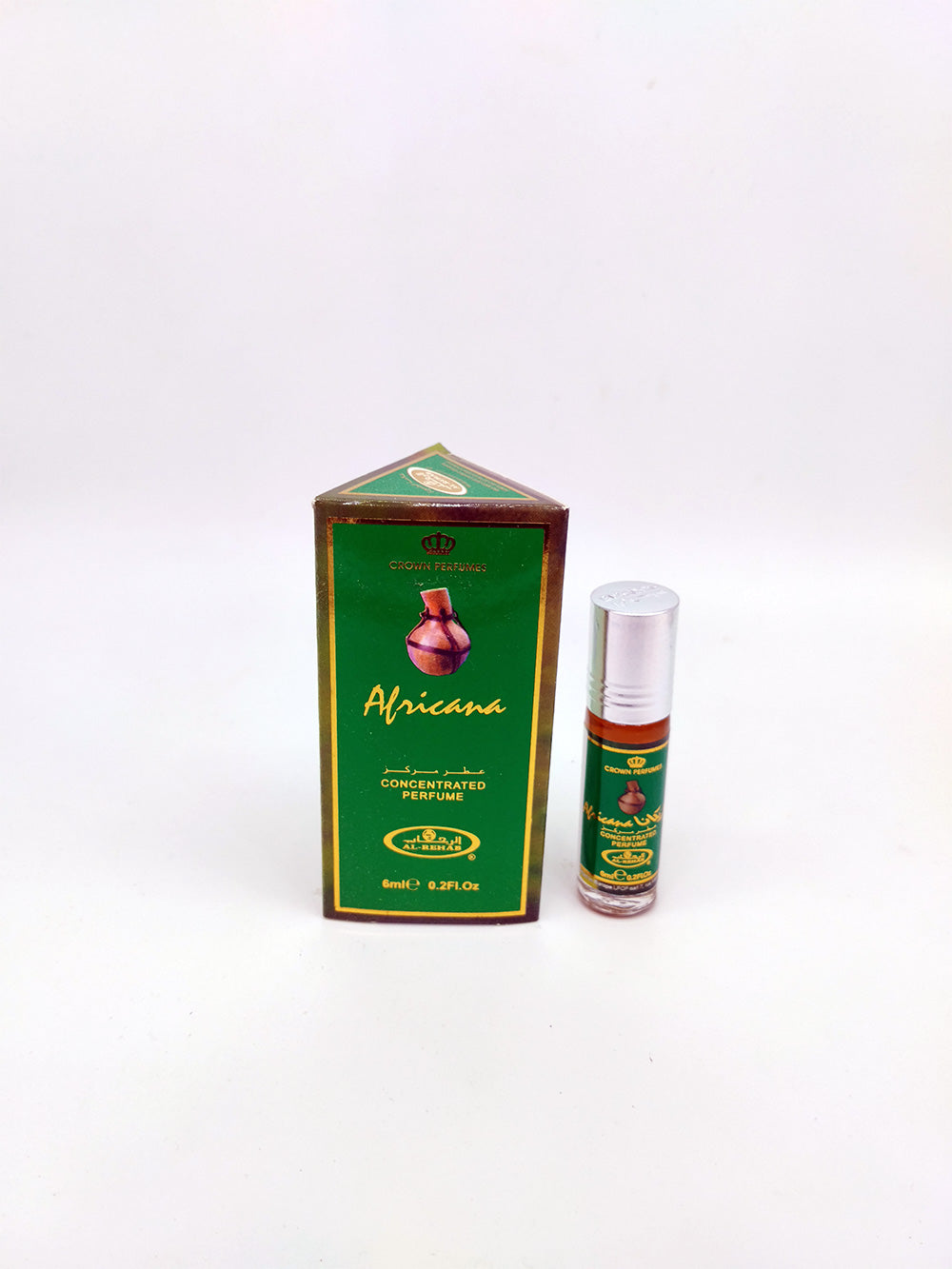 Africana Attar bottle and packaging on white background