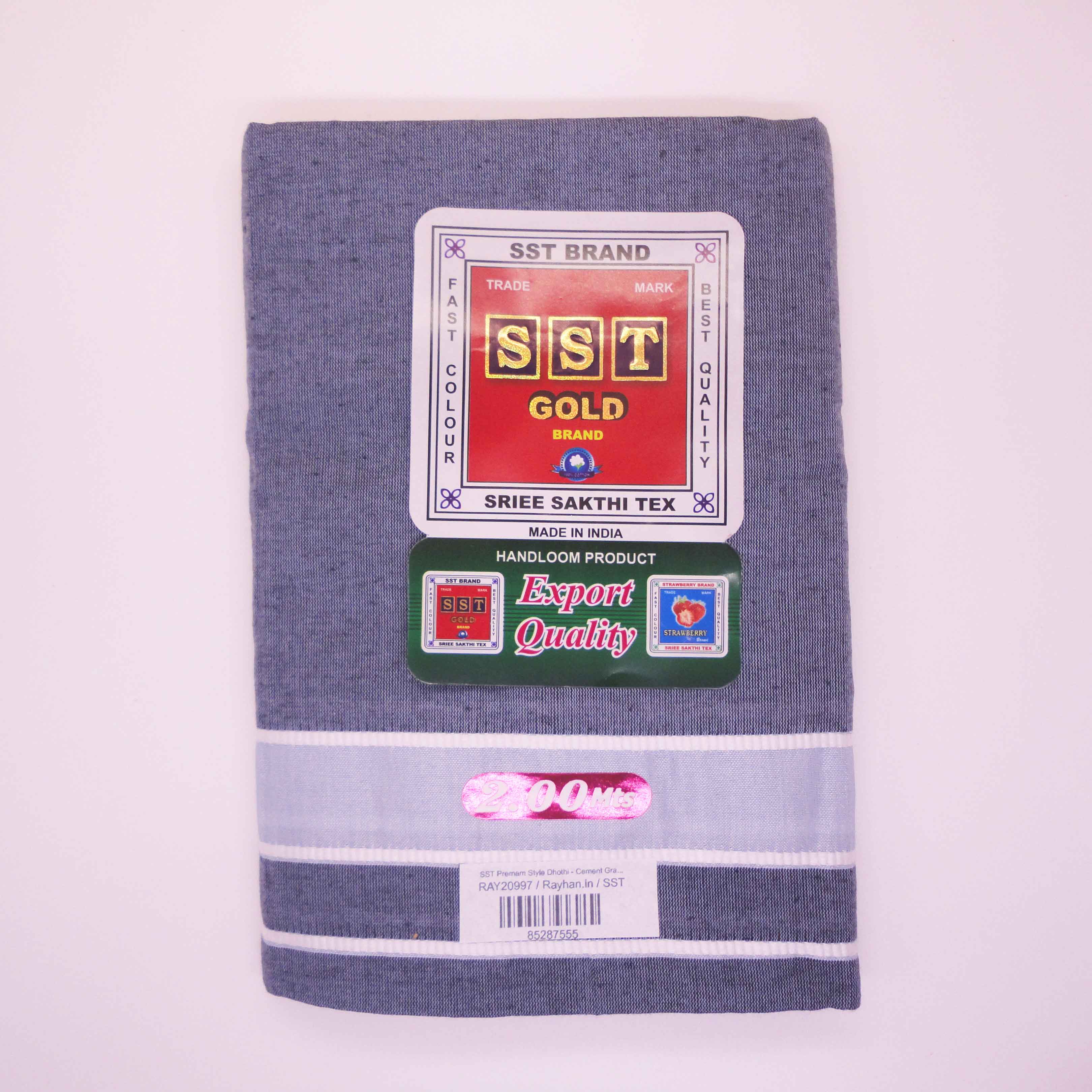 Cement Gray Colour Premam Dhothi by SST