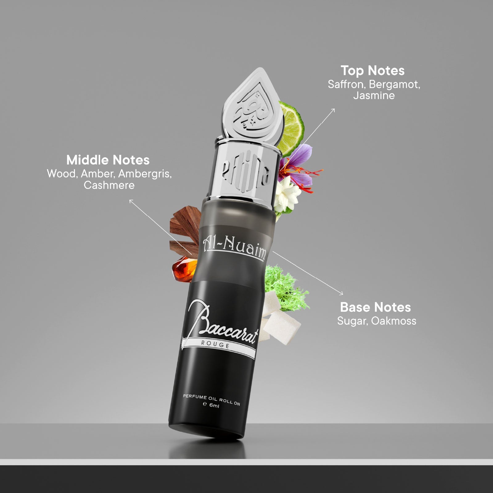 Baccarat Rouge Attar - 6ml Roll On - Free from Alcohol