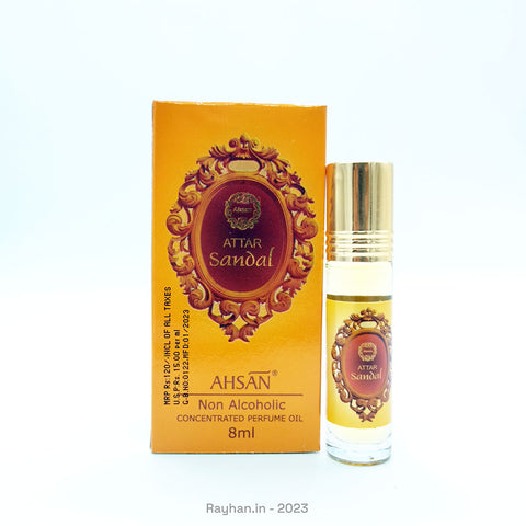 Sandal Attar - 8ml Roll On - Concentrated Perfume Oil