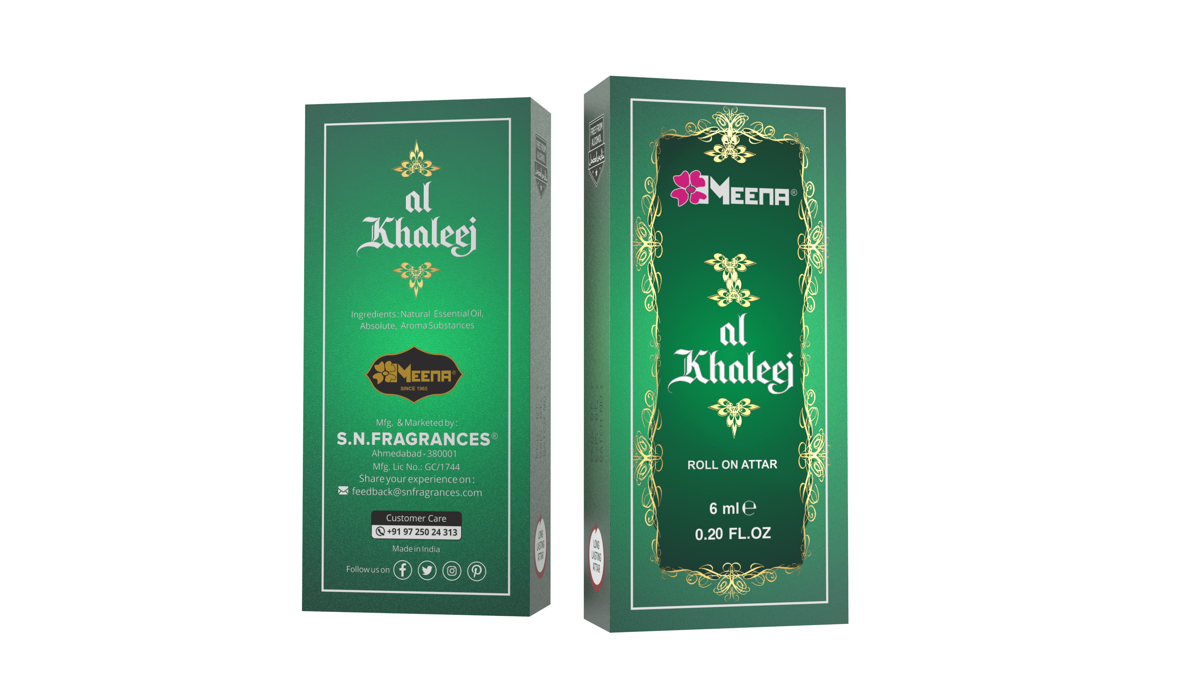 Al Khaleej Attar - 6ml Roll On - Free from Alcohol