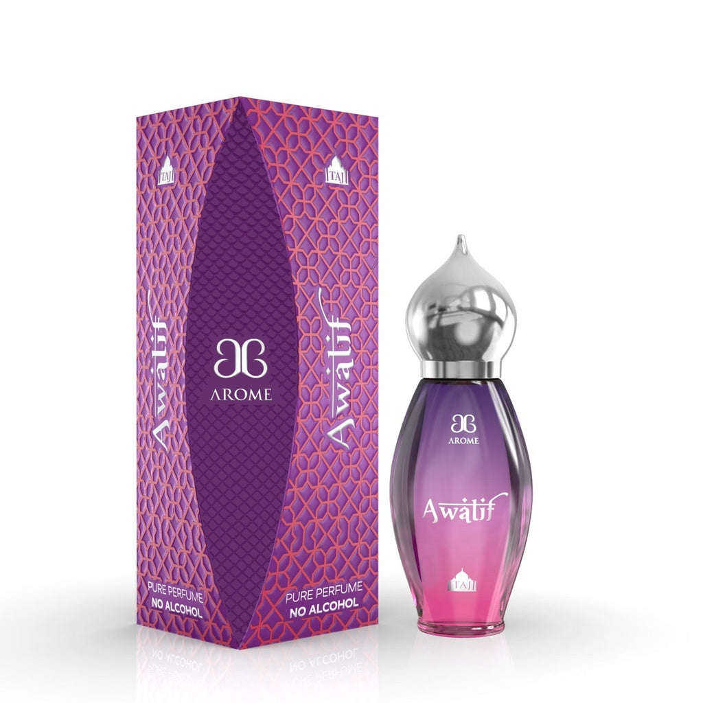 Arome Awatif perfume bottle and packaging on a white background