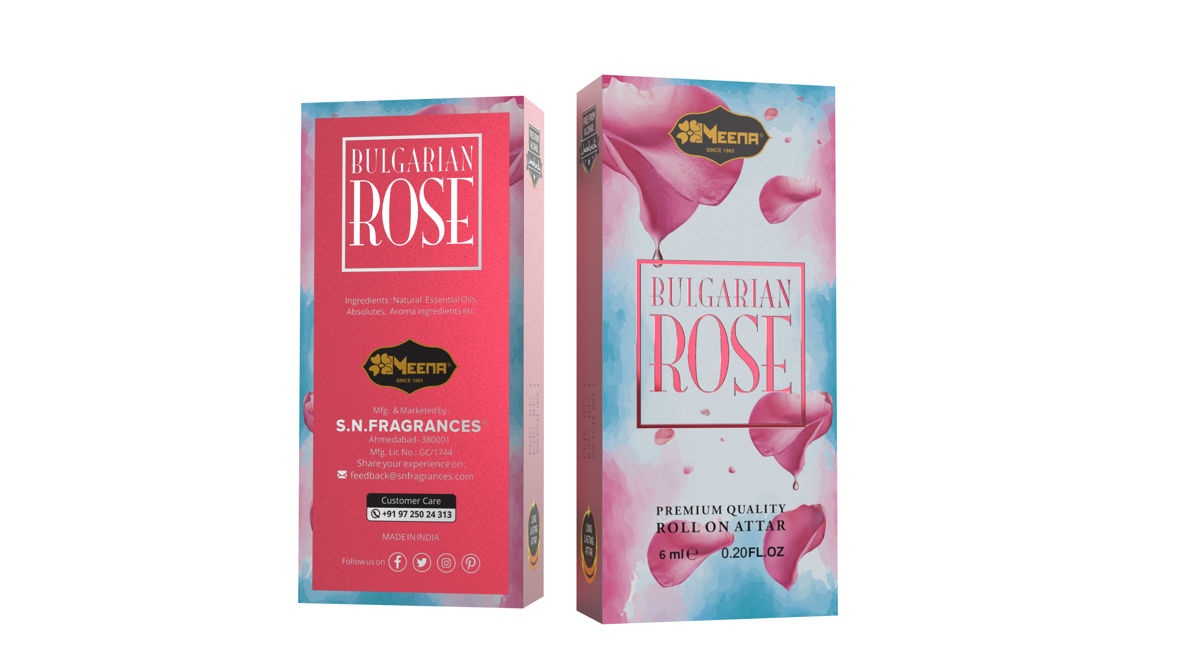 Bulgarian Rose Attar - 6ml Roll On - Free from Alcohol