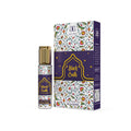 Black Oudh Perfume bottle and packaging with floral design on a white background