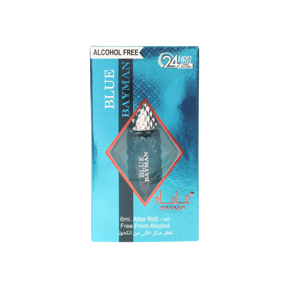 Blue Bayman Attar for Men - 6ml Roll On - Free from Alcohol