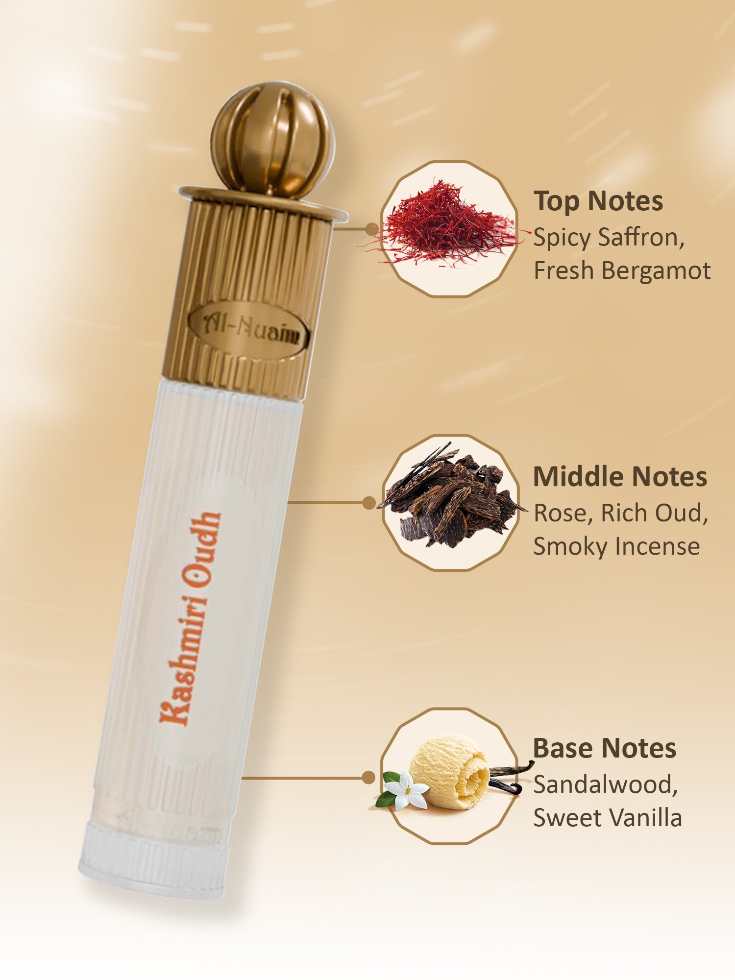 Kashmiri Oudh Attar - 6ml Roll On - Free from Alcohol