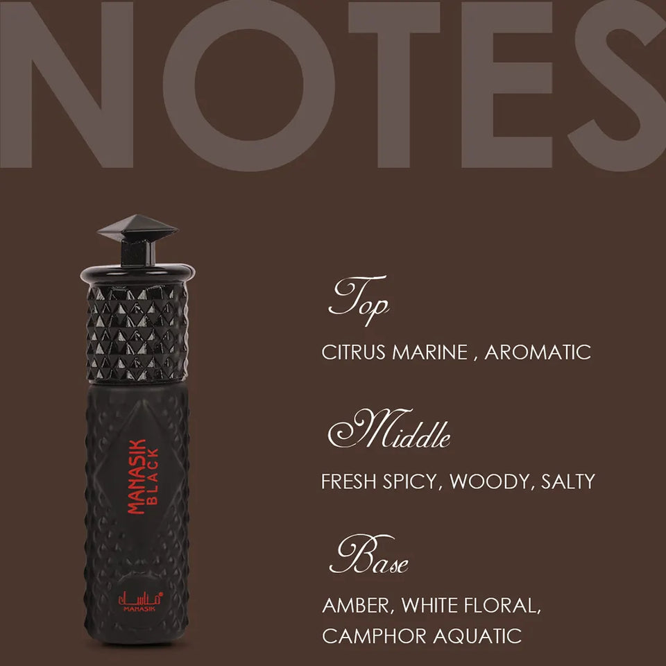 Manasik Black Attar - 6ml Roll On - Free from Alcohol