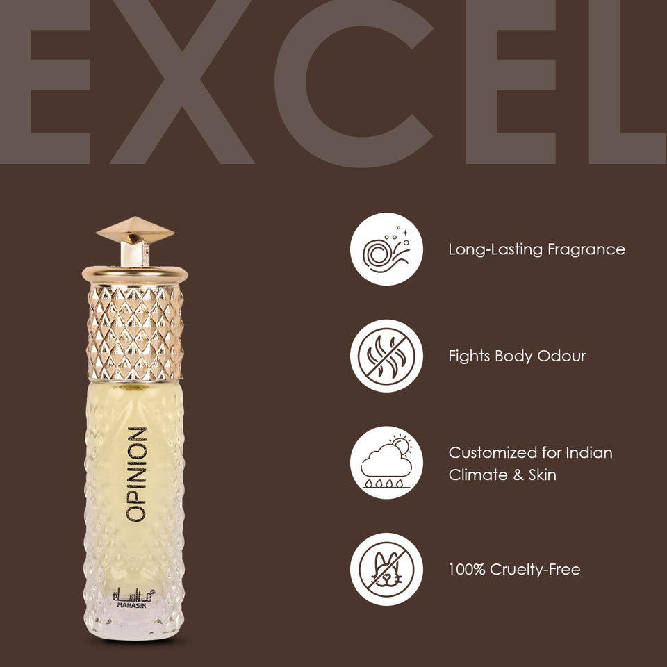 Opinion Attar for Men - 6ml Roll On - Free from Alcohol