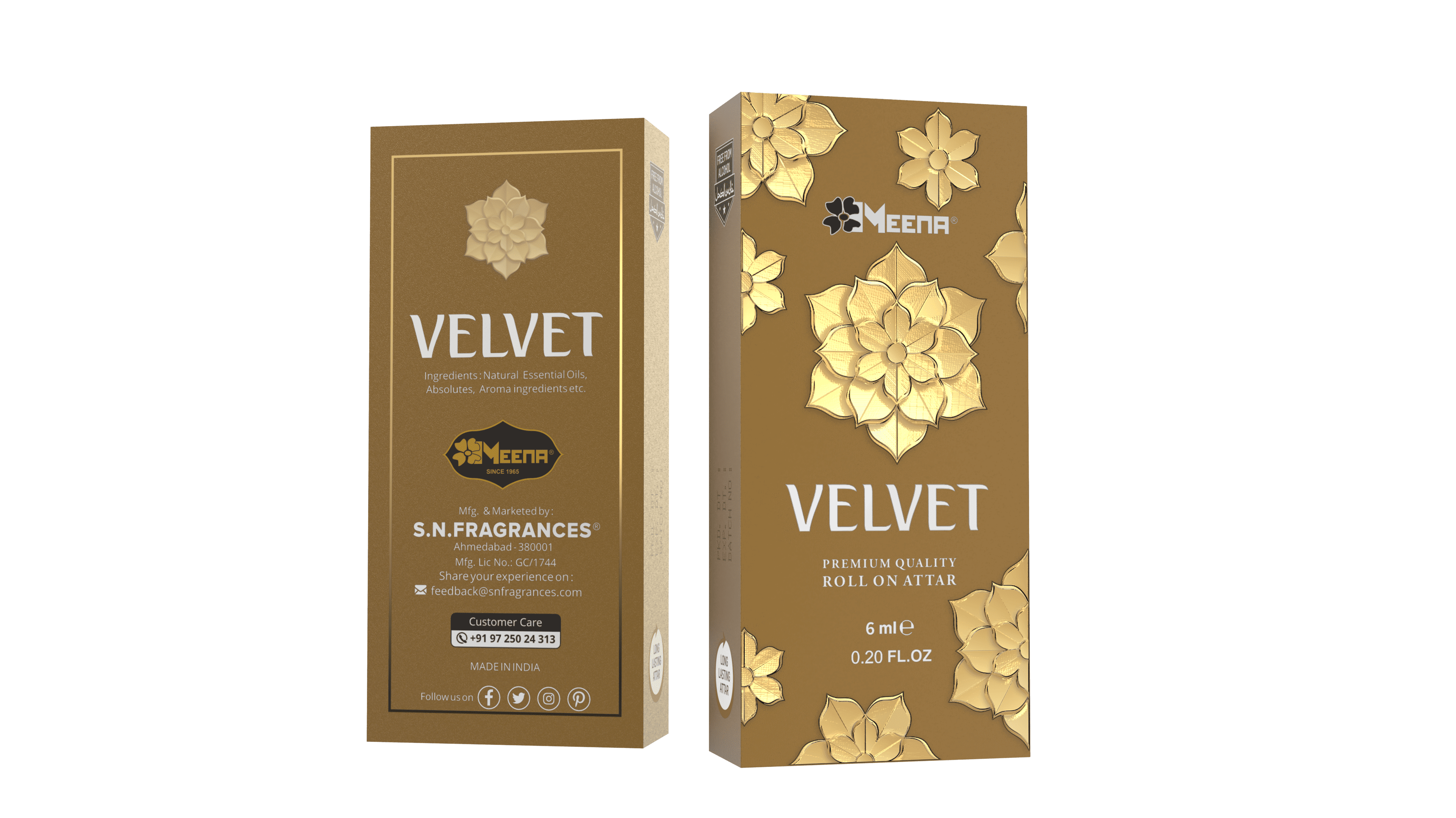 Velvet Attar - 6ml Roll On CPO - Free from Alcohol