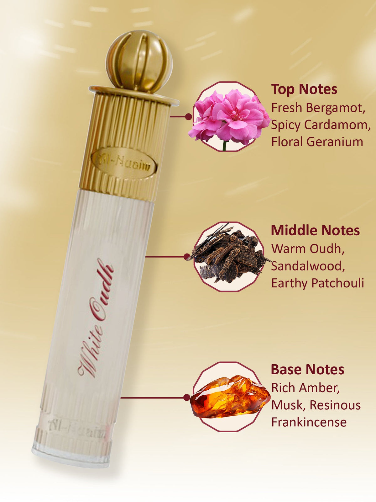 White Oudh Attar - 6ml Roll On - Free from Alcohol