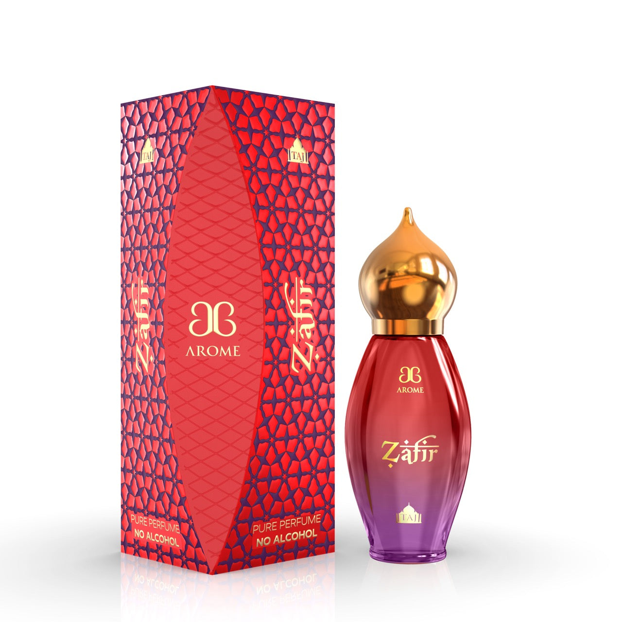 Zaffr perfume bottle and packaging on a white background