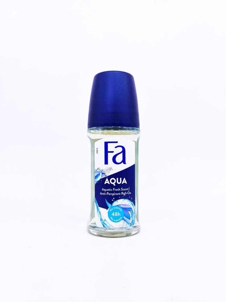 Fa Aqua deodorant bottle on a white background