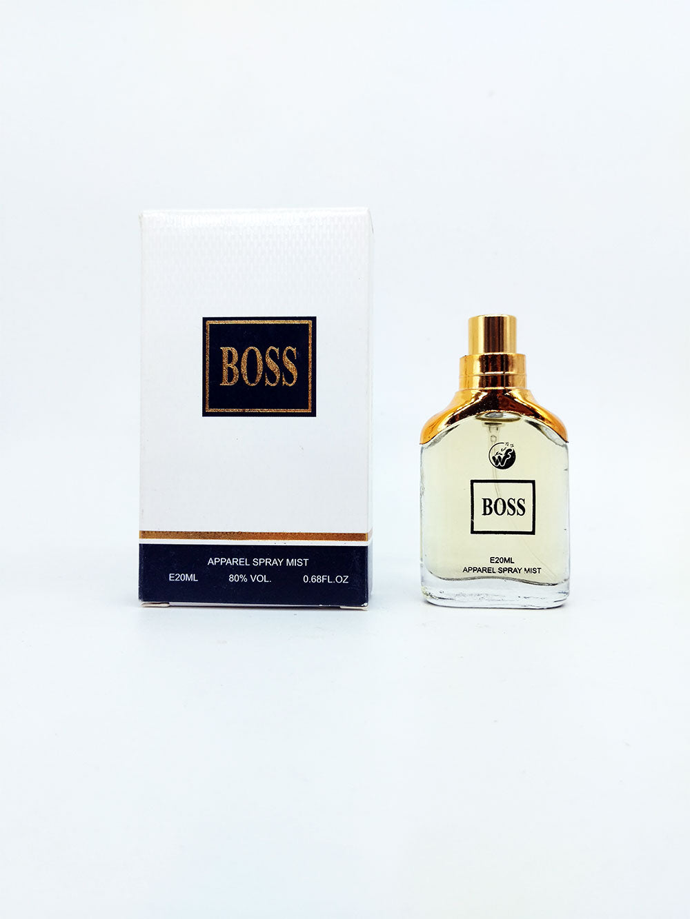 BOSS perfume bottle and packaging on a white background