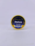 Perfumed cream container labeled 'Chelsea' on a white background