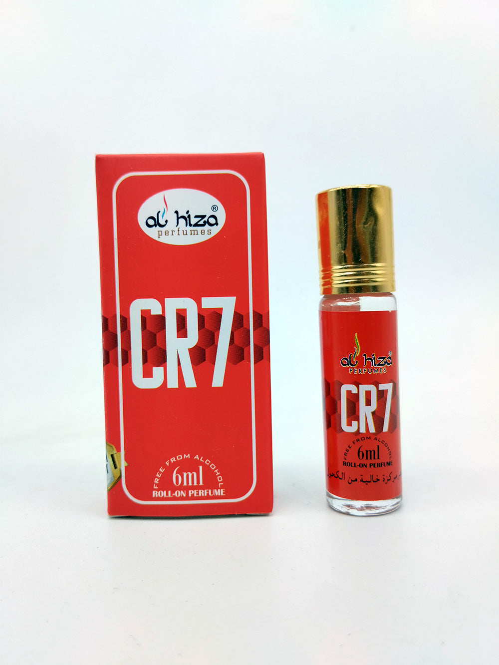 CR7 attar bottle and packaging on a white background