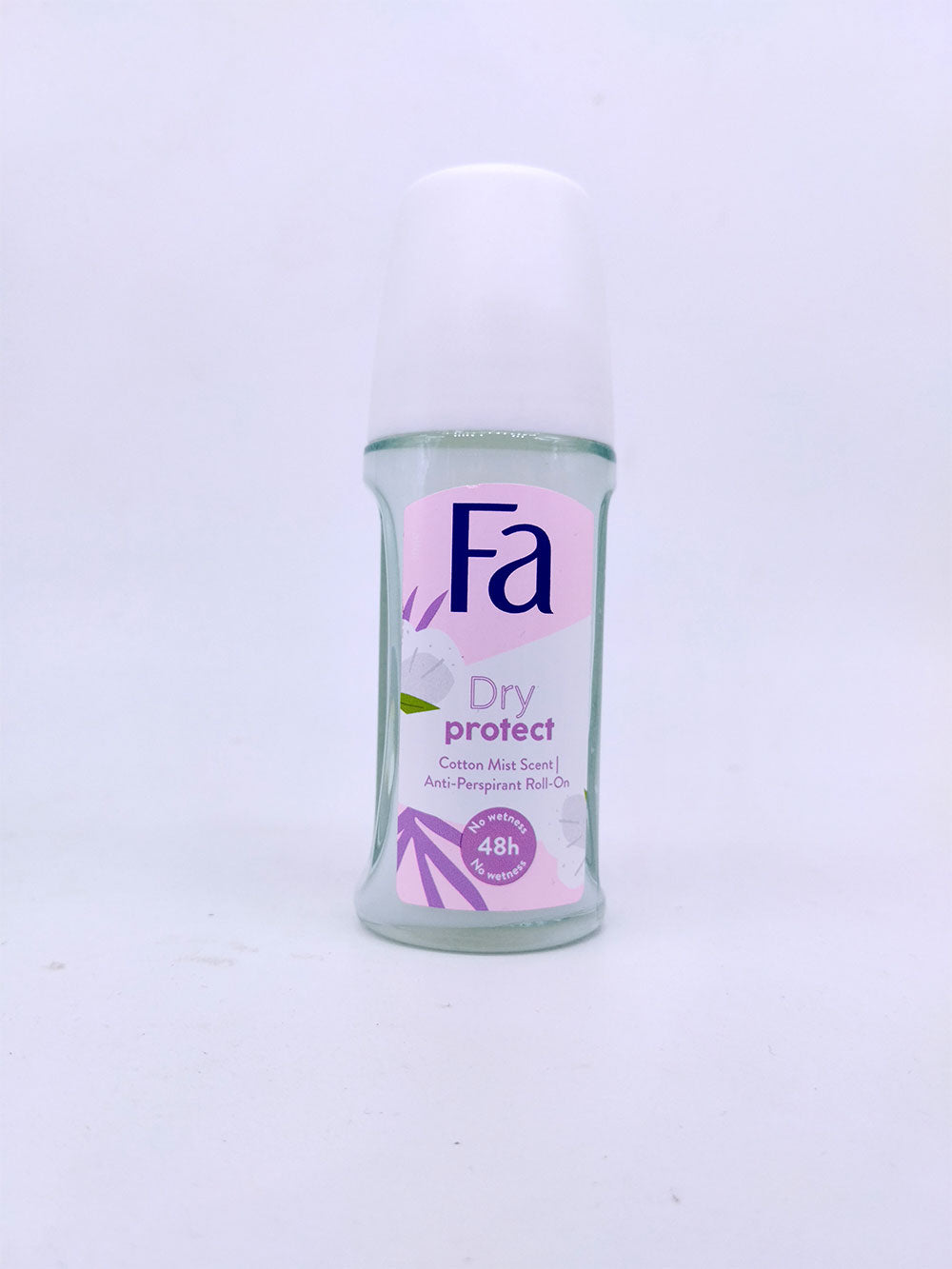 Fa Dry Protect antiperspirant roll-on bottle on a white background