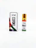 Emirates Attar bottle and packaging on white background