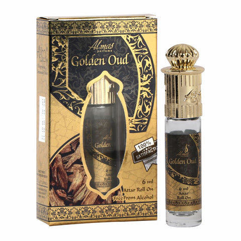 Golden Oud Attar - 6ml Roll On - Silver Series - Concentrated Perfume Oil