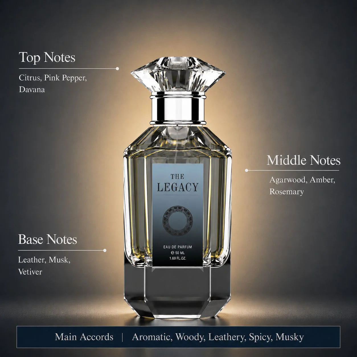 The Legacy - Leather & Agarwood - Eau de Parfum - 50ml Spray