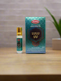 Aroma Lulu perfume oil bottle and packaging on a white background