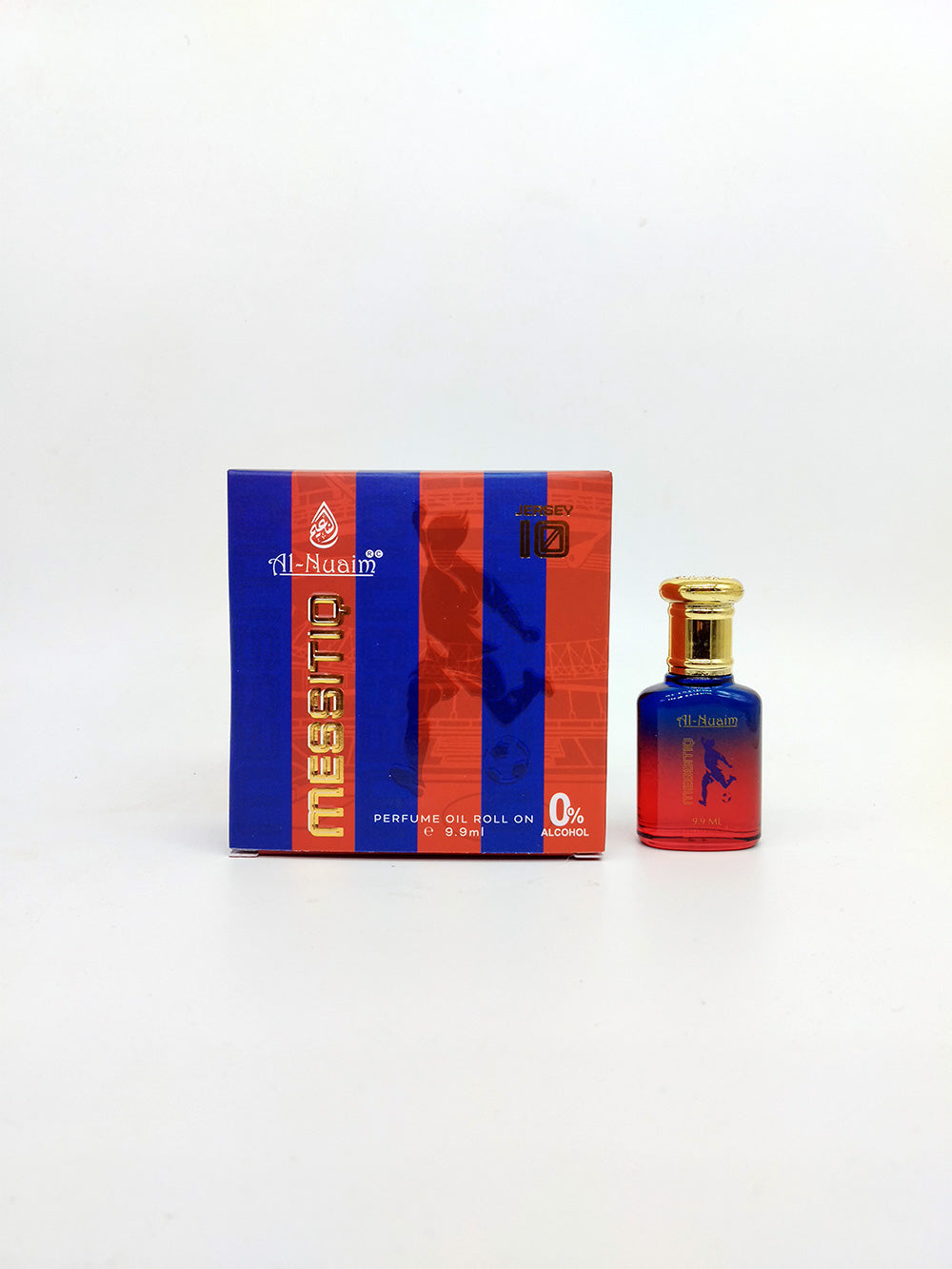 al nuaim messitiq attar bottle and box with white background
