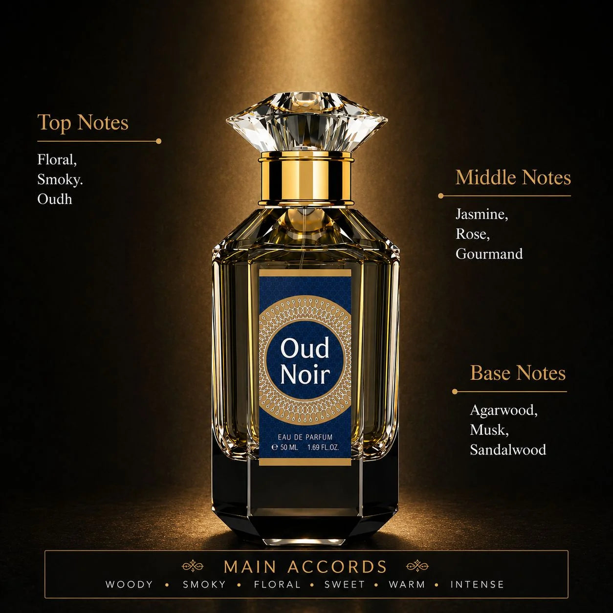 Oud Noir - Saffron & Sandalwood - Eau de Parfum - 50ml Spray