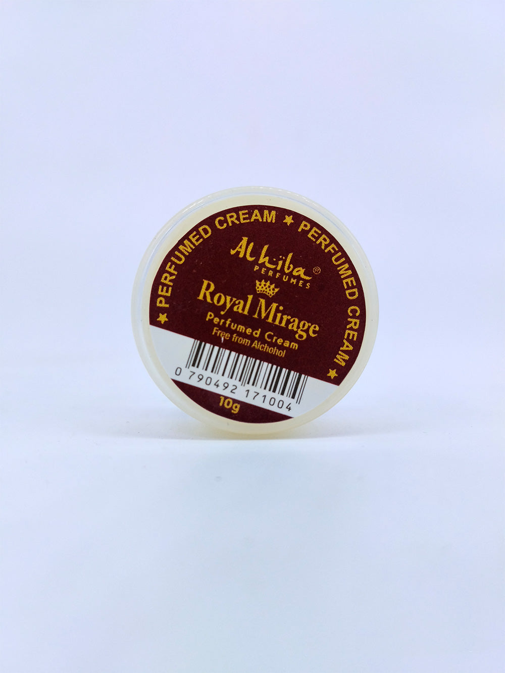 Alhiba Perfumes Royal Mirage perfumed cream container on a white background