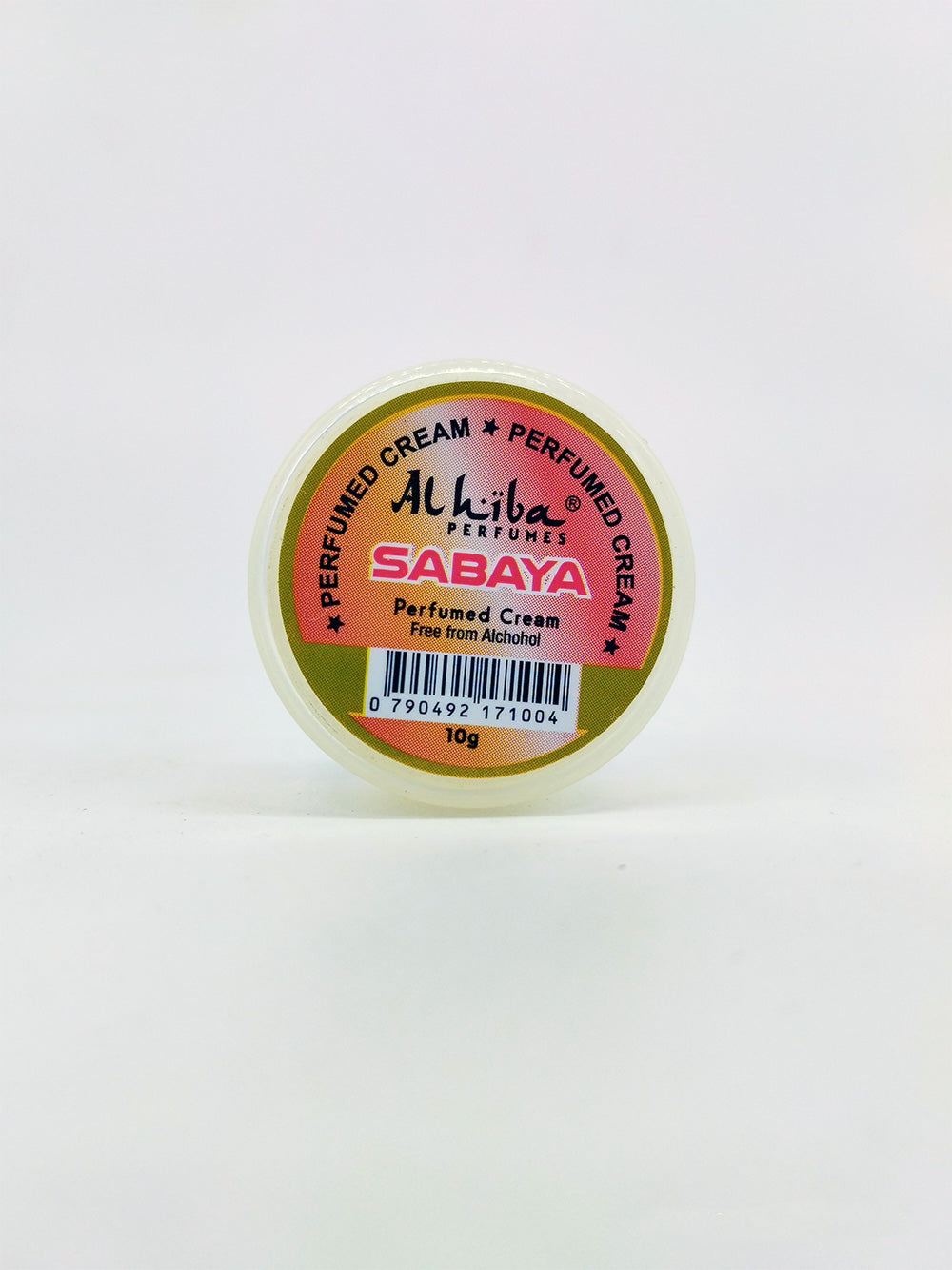 Jar of Sabaya perfume cream on a white background