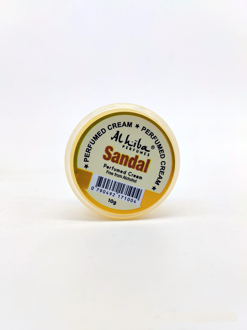 Jar of AlHiba Sandal Perfumed Cream on a white background