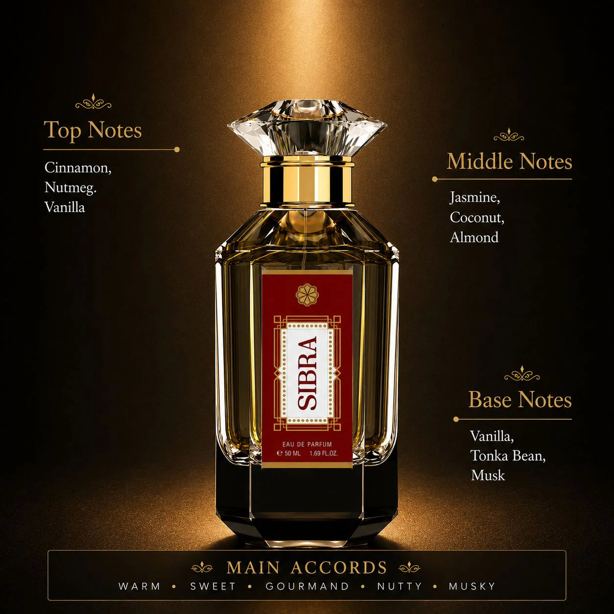 Sibra - Vanilla & Tonka Bean - Eau de Parfum - 50ml Spray