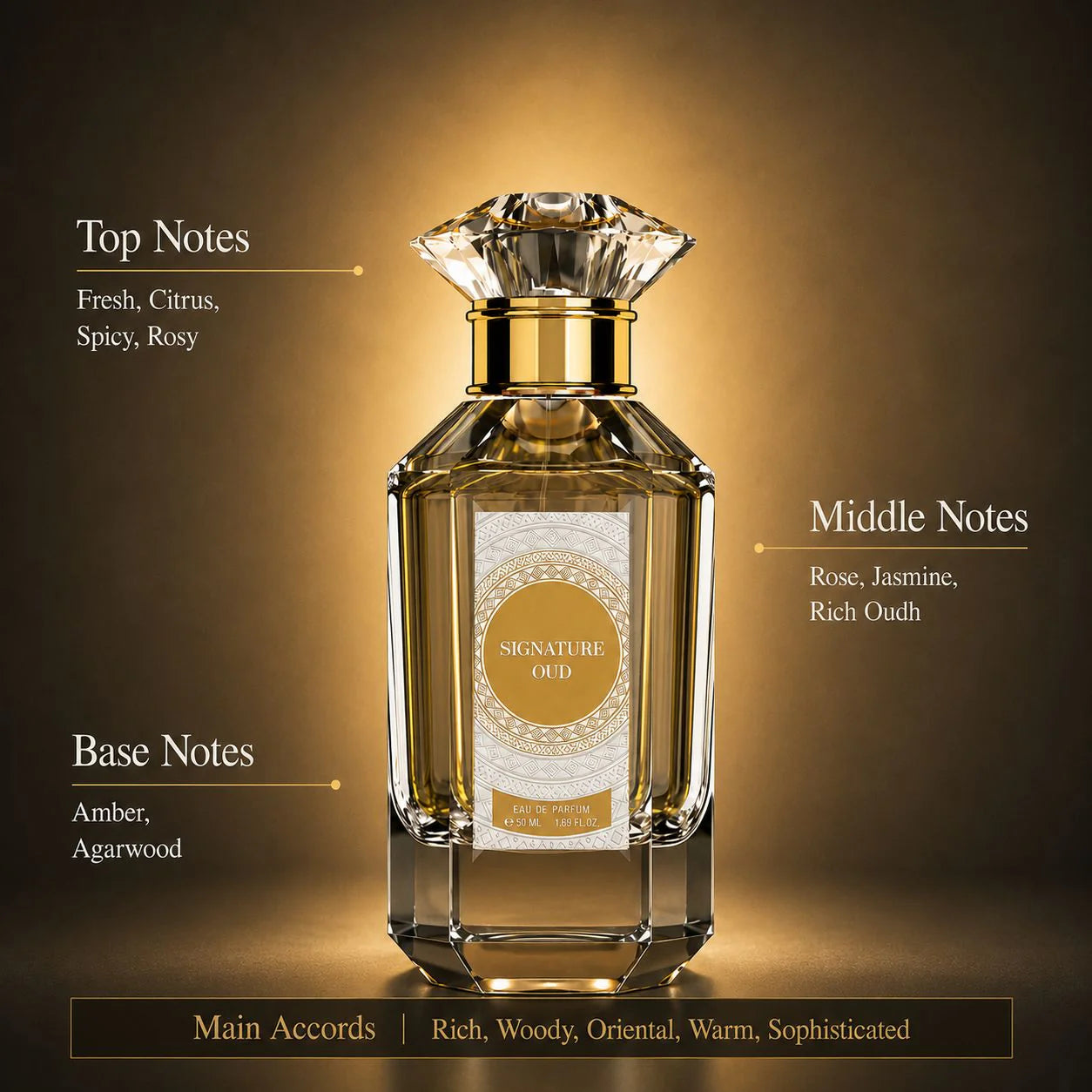 Signature Oud - Royal Rose & Amber - Eau de Parfum - 50ml Spray
