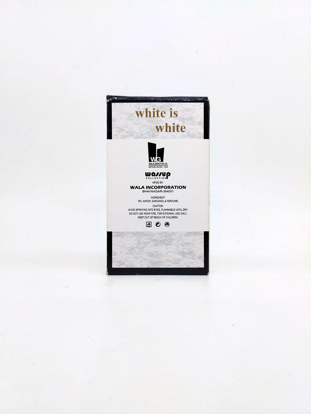 White is white oudh Packaging of Wala Inc. product on a white background
