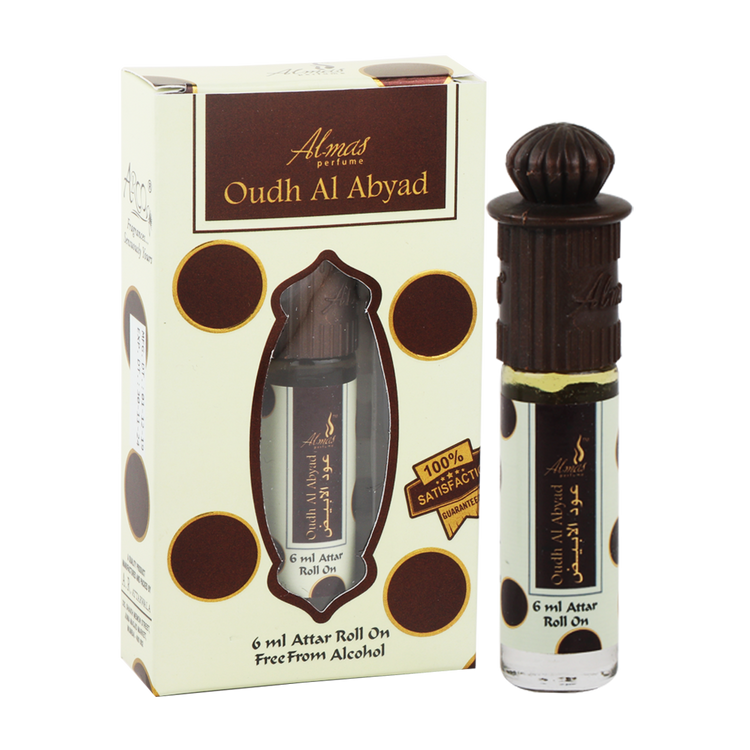 Almas Oudh Al Abyad attar - 8ml Roll On - Platinum Series