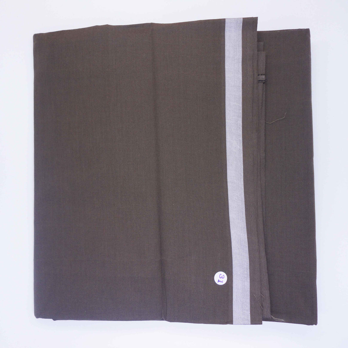 Nandu Colour Khaki Plain Lungi - 2.10mts by VSG Design