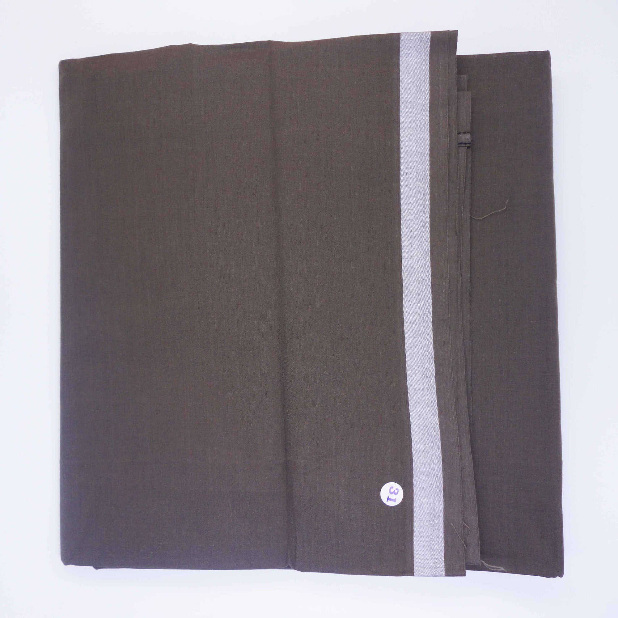 Nandu Colour Khaki Plain Lungi - 2.10mts by VSG Design