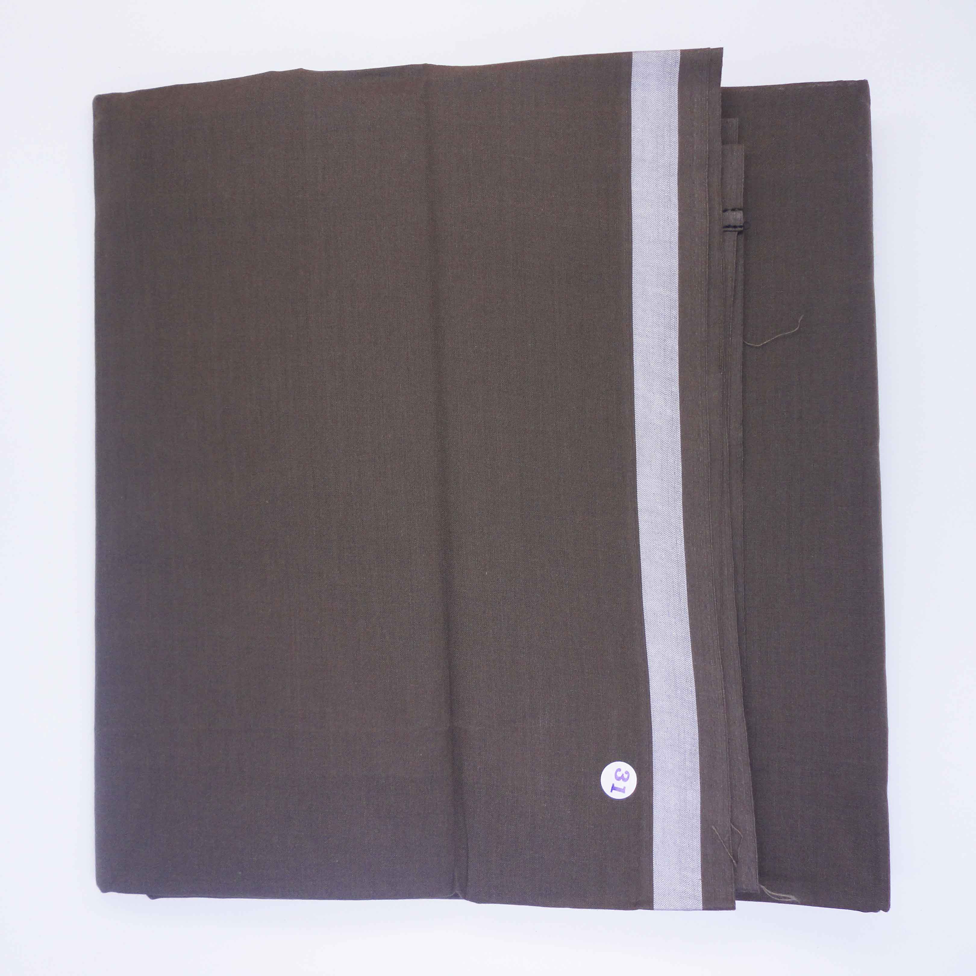 Nandu Colour Khaki Plain Lungi - 2.10mts by VSG Design