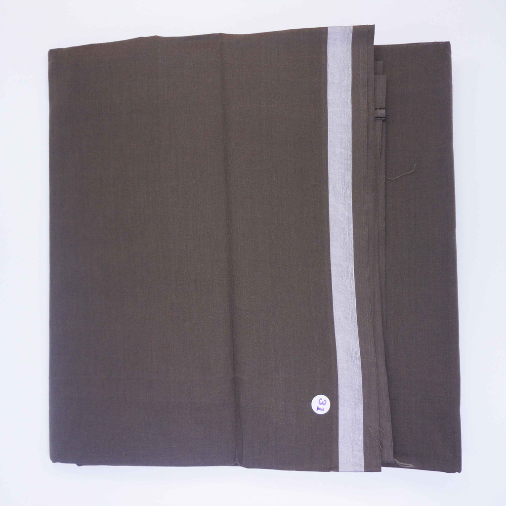 Nayak Figo Dark Brown with Blue Border Lungi design