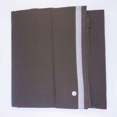 Nandu Colour Khaki Plain Lungi - 2.10mts by VSG Design