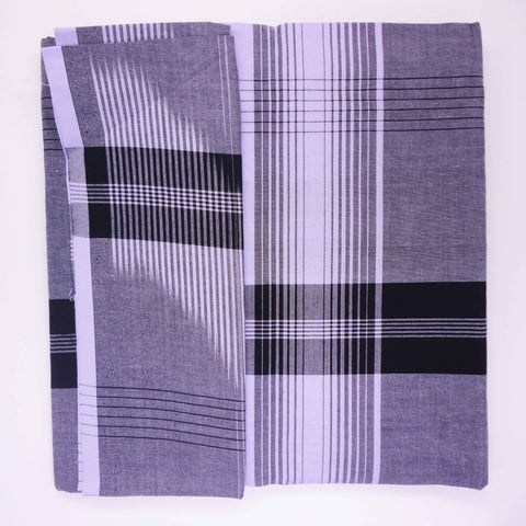 Nayak Black Kattari - Gray White Black Pattern Lungi Design