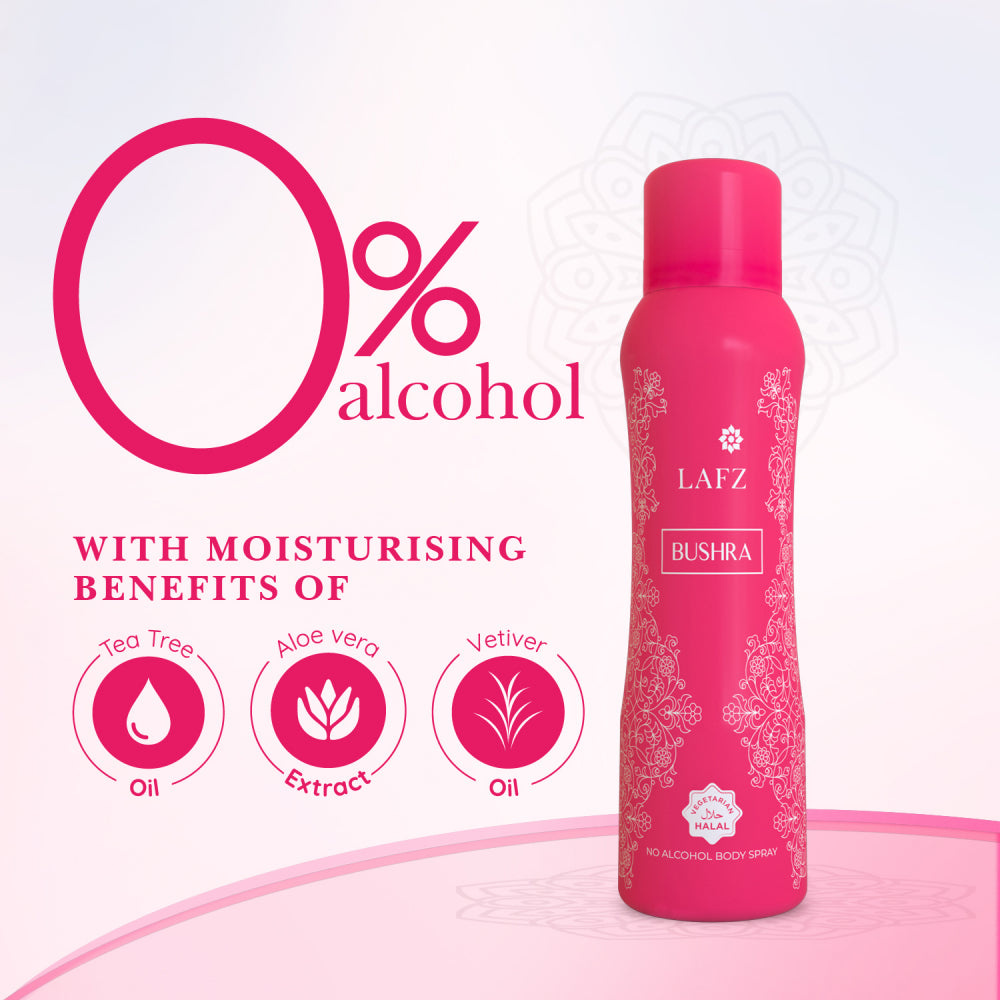 Bushra Body Spray (Women) Deodorant - 150ml - No Alcohol
