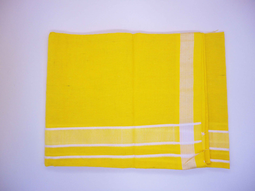 Yellow Colour Premam Style Dhothi by RGN Design