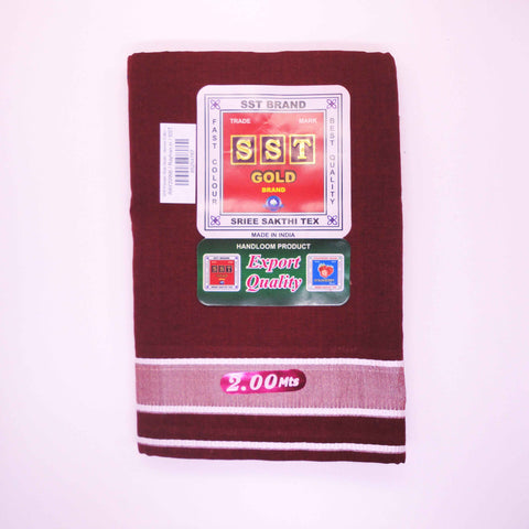 Maroon Colour Premam Style Dhothi by SST