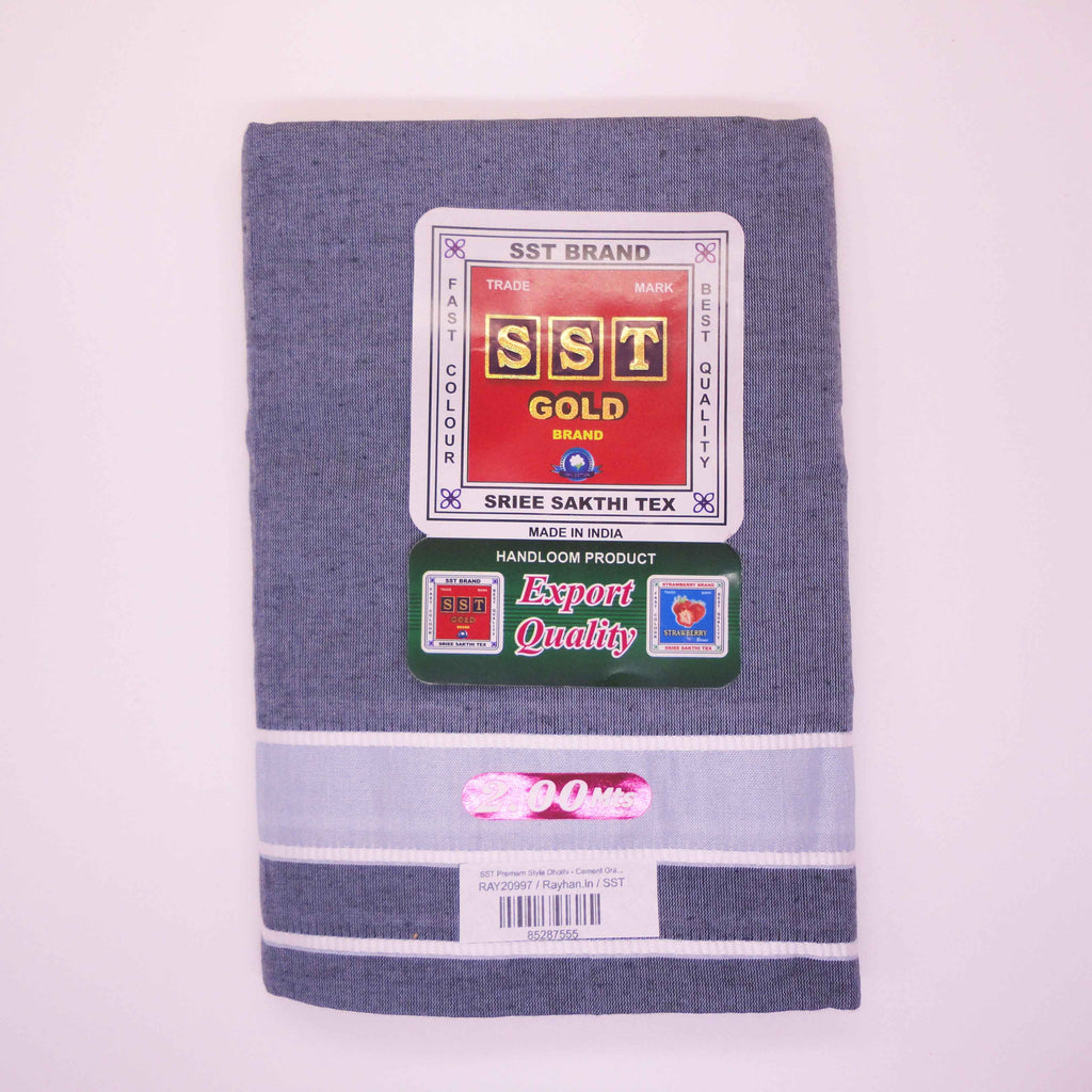 Cement Gray Colour Premam Dhothi by SST